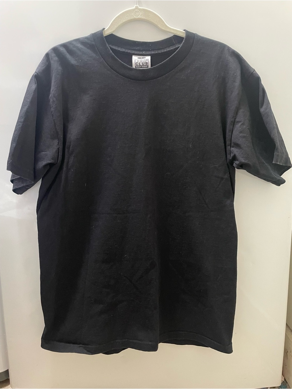 Pro Club Heavyweight Men's Plain Black Short Sleeve Crew Neck T-Shirt Size L